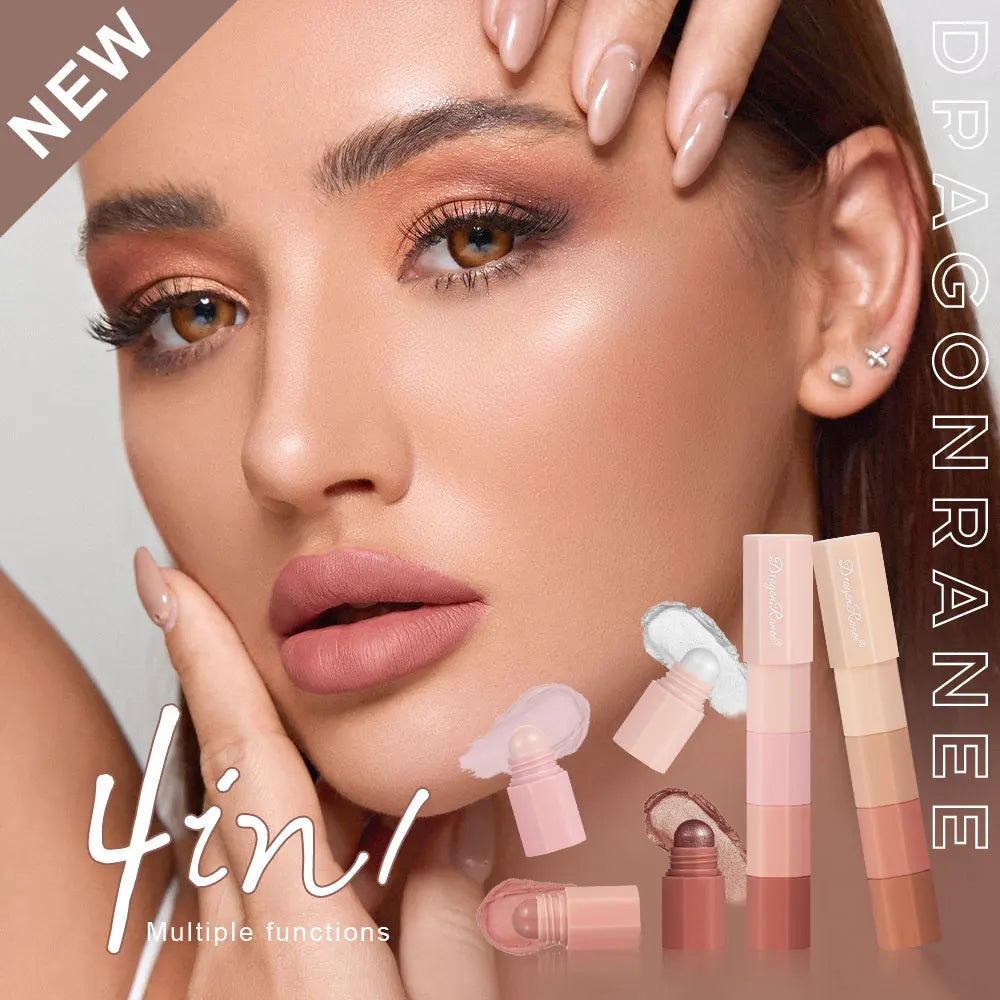 4-Color Mini Eye Shadow Stick Glitter Waterproof Sequin Eye Shadow Matte Pearlescent Sequin Multi-Layer Pigment High Pearlescent Shimmer Non-Smudge Makeup Super Glitter Multi-Color Eye Shadow Music Festival Zpaxo