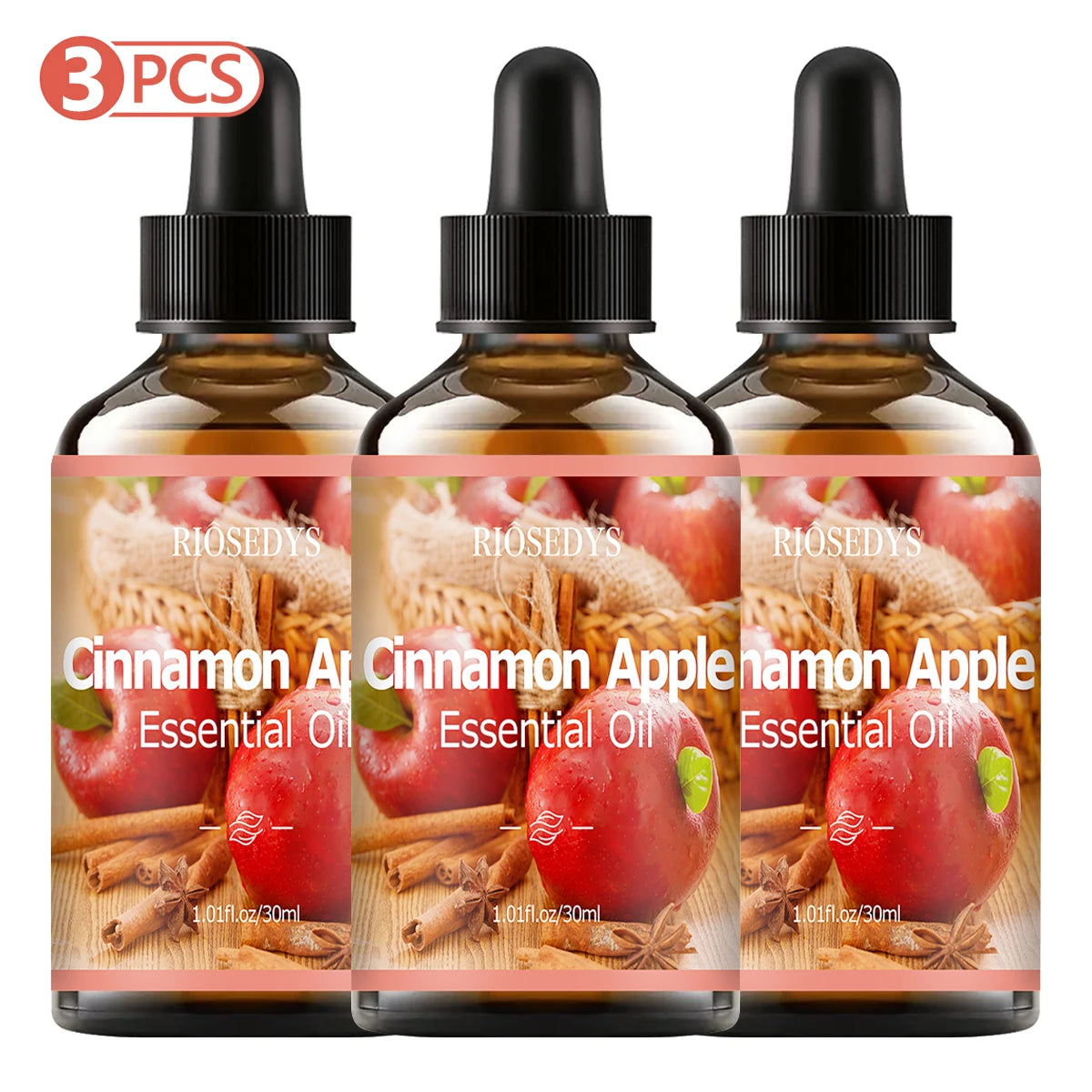 Cinnamon Apple Essential Oil Natural Fragrance Suitable Body Massage Zpaxo Cinnamon apple 3pcs 30ml