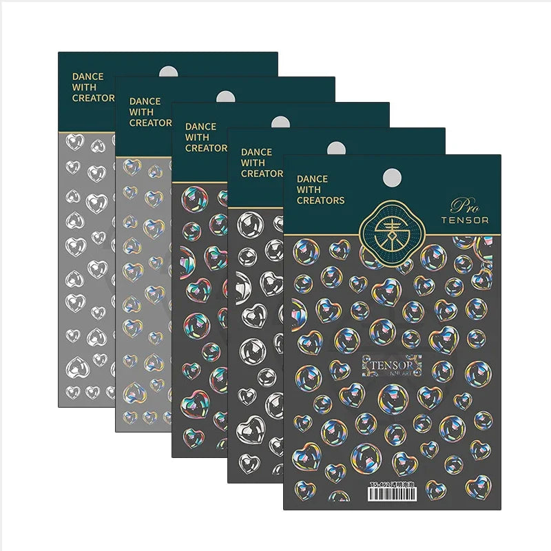 1PC Transparent Bubble Nail Art Sticker 8*10CM Lovely Cute 5D Bubbles Nail Decals Self-Adhesive Embossed Bubble Manicure Art Zpaxo