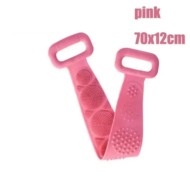 Body Shower Foot Scrubber Brush Wash The Body Cleanser Silicone Sponge Bath Massage Mat Back Brush Wall Mounted with Suction Cup Zpaxo pink brush