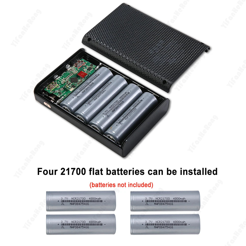 DIY Power Bank 4x 21700 Battery Box Case Kit QC3.0 PD Fast USB Charger with Display for Smartphone Zpaxo