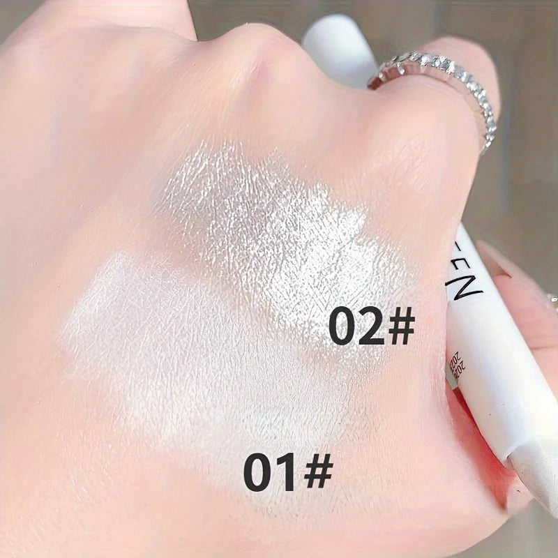 Glitter Highlighter Pen Pearlescent Matte White Silvery Brighten Zpaxo