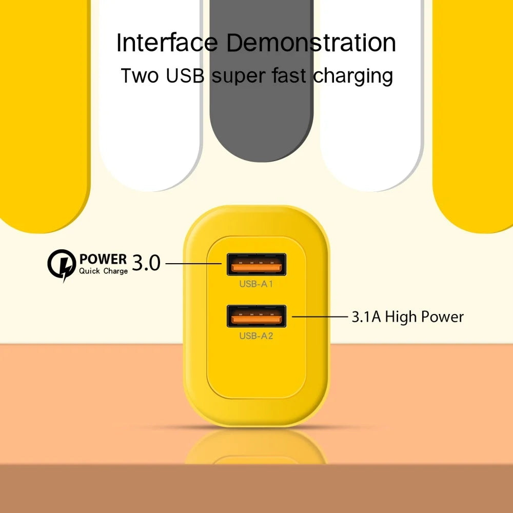 40W Dual USB Wall Charger – EU/US Plug, iPhone & Samsung USB Wall Charger Zpaxo