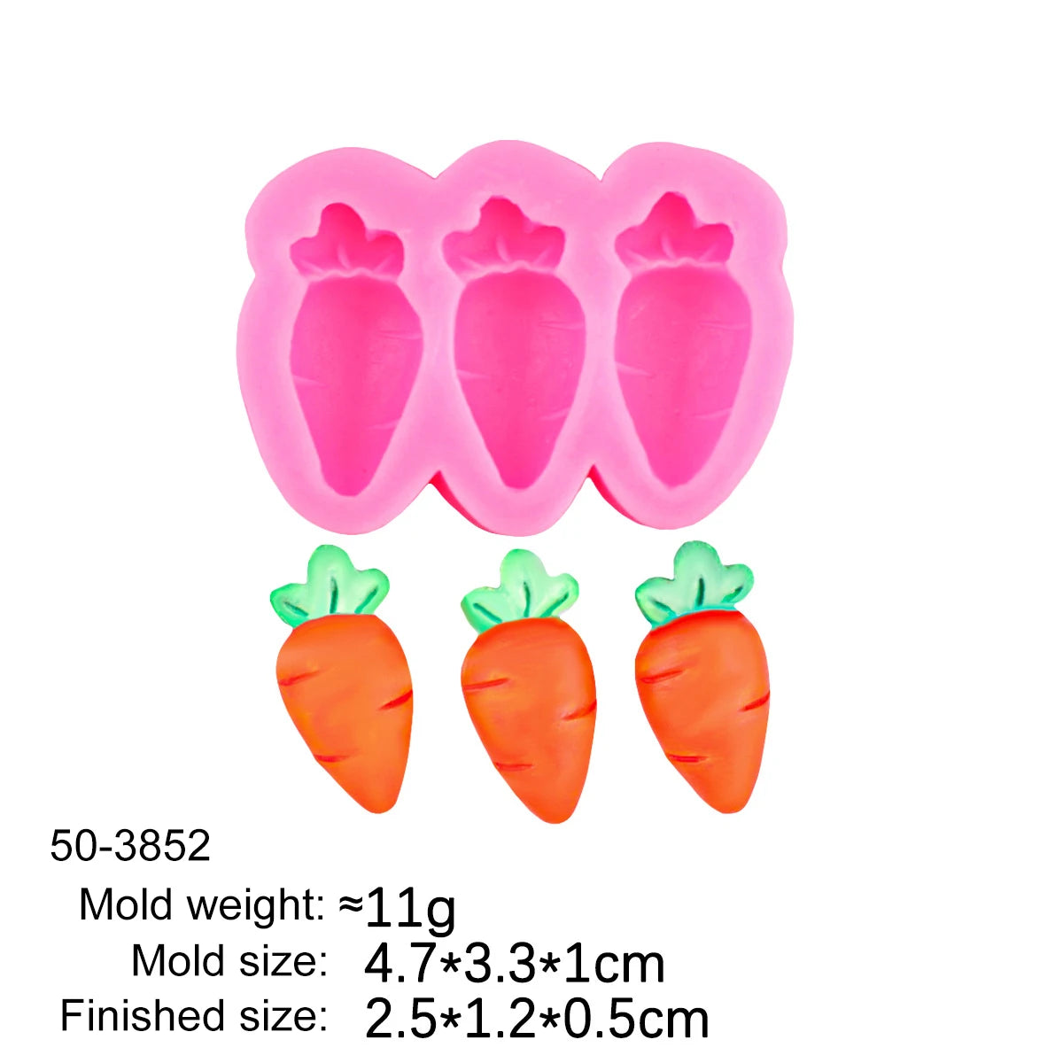 Carrot Silicone Mold DIY Fondant Chocolate Cake Decorating Candy Gum Paste Polymer Clay Cupcake Topper Baking Mold for Easter Zpaxo 50-3852-A