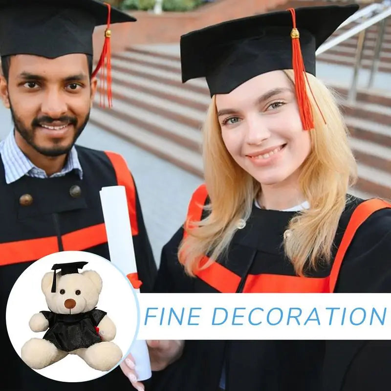 Bear With Graduation Hat Toys Stuffed Toy Doll With Hat Soft Plush Pillows Portable Comfortable Toy For Family Friends Children Zpaxo