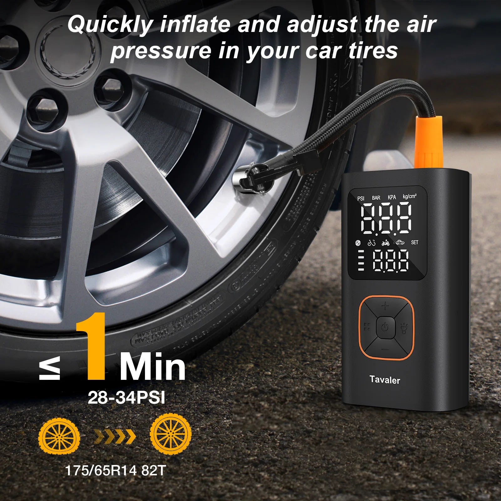 New 150PSI Portable Air Injector Bicycle Tire Inflator Bike Motorcycle Electric Air Pump Car Compressor Ball Bicycle Accessories Zpaxo