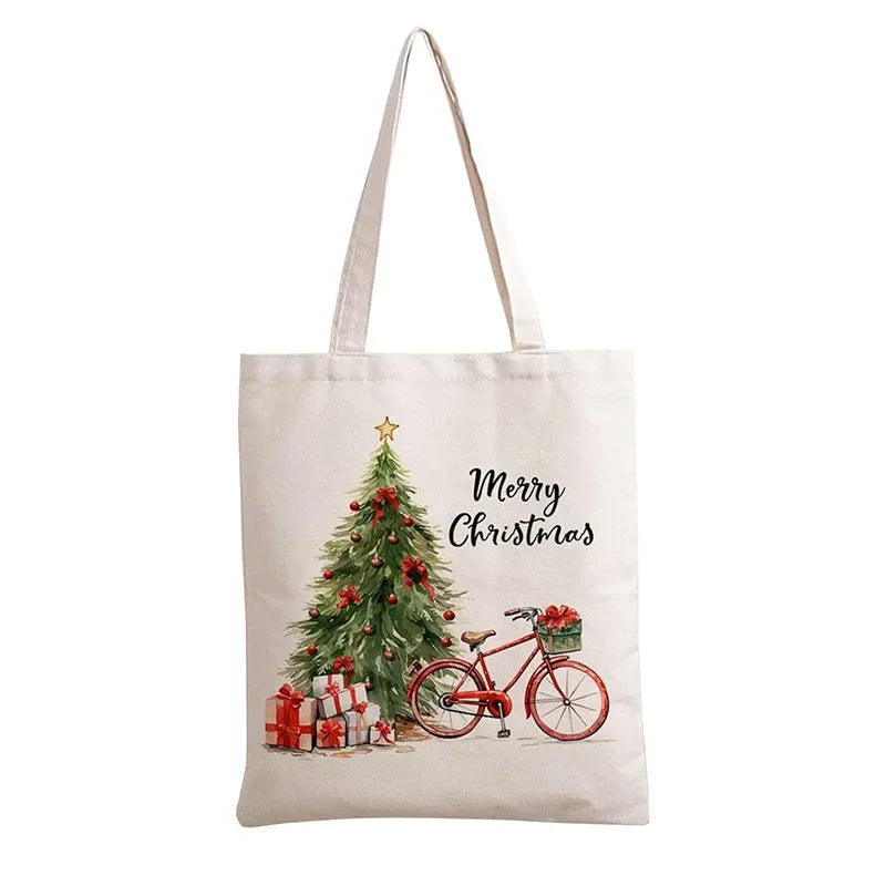 2025 New Christmas Canvas Tote Bag, Cute Snowman Pattern, Christmas Collection Bag, Home Storage Bags Zpaxo A 35x40cm 35x40cm
