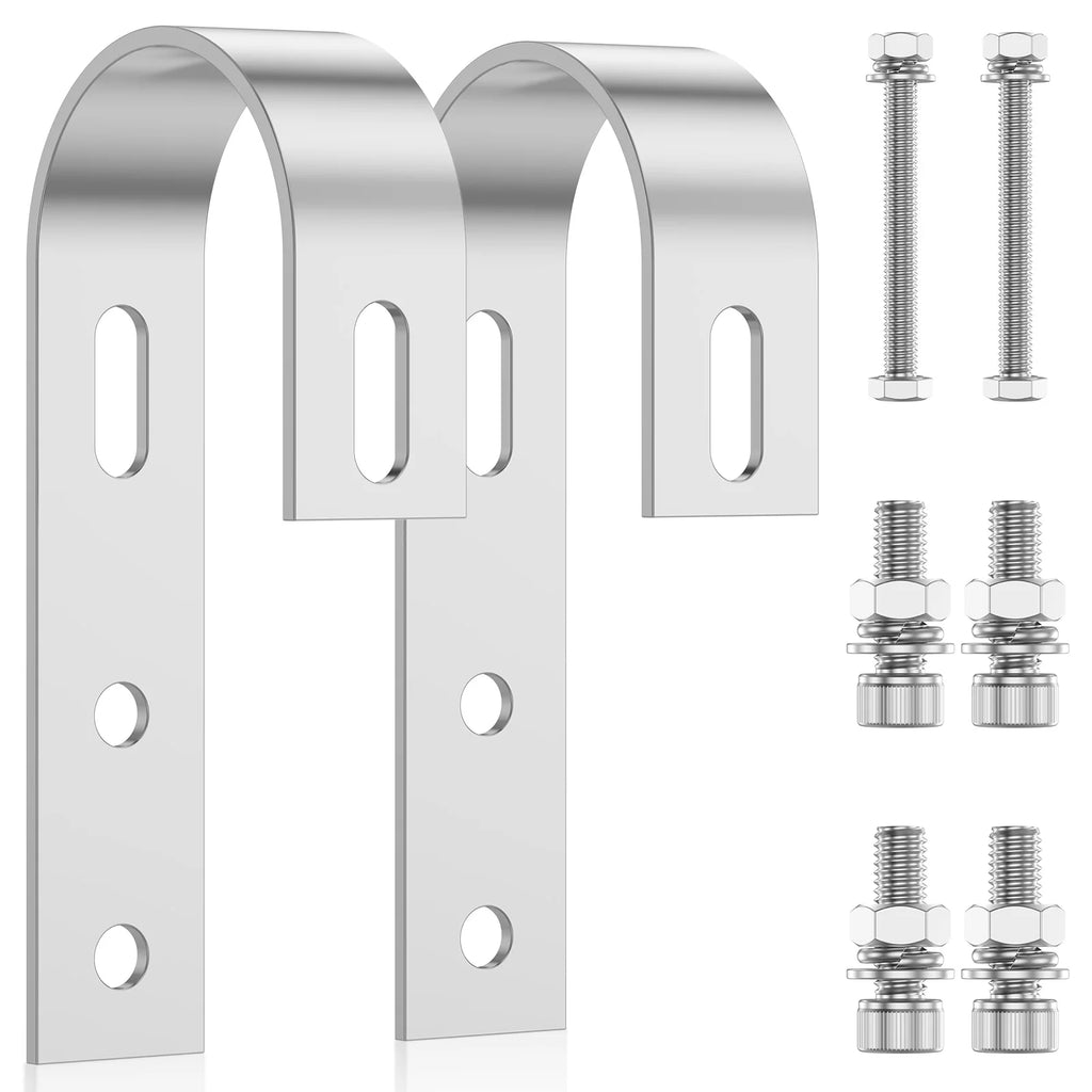 Balcony Power Station Bracket 304 Stainless Steel Solar Panel Mounting Hooks Set Drill Free PV Module Railing Clamp For Garage R Zpaxo 2pcs