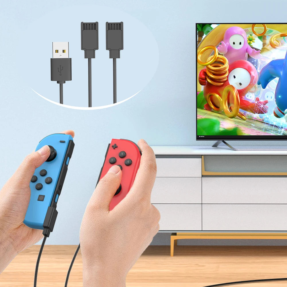 USB Charger Cable Joycon Controller 1 2 5M Portable Charging Cord