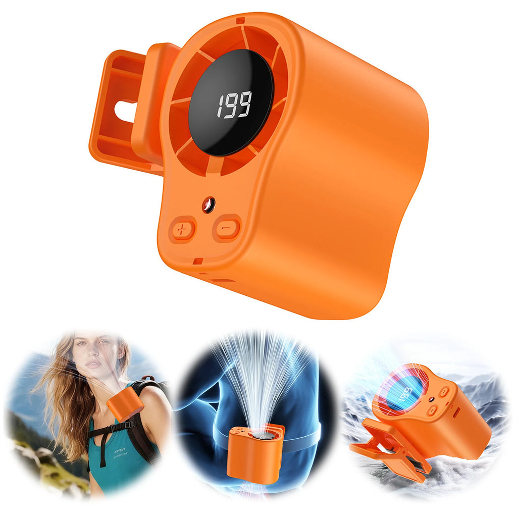 Car Clip Fan Semi-cooling Technology Rechargeable Wearable Belt Waist Zpaxo