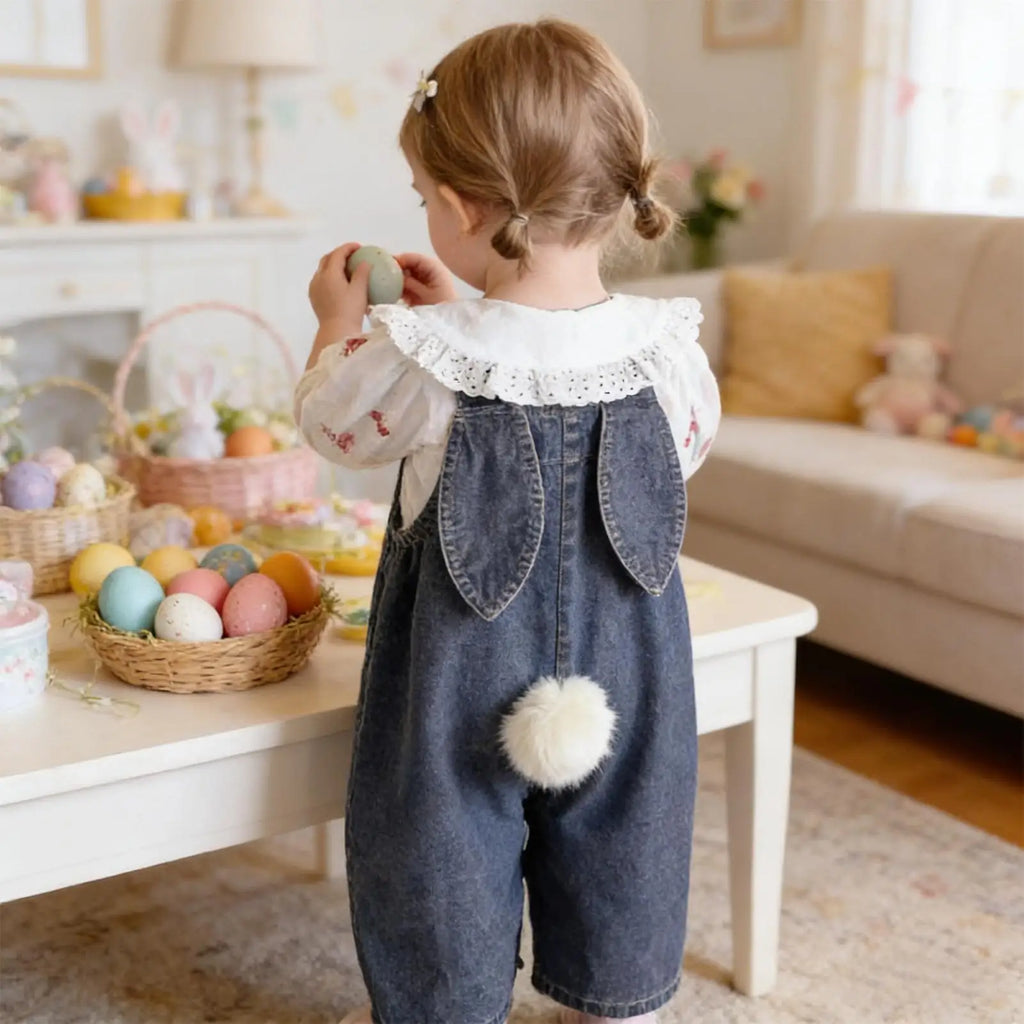 Boys Overalls Soft Breathable Funny Spring Easter Bunny Costume Holiday Decor For Indoor Home Daily Travel Camping Celebration Zpaxo
