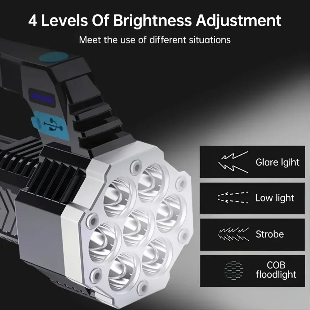 POCKETMAN 7-LED COB Rechargeable Flashlight 3800 Lumen Torch