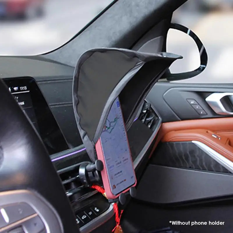 Car Mobile Phone Sunscreen Foldable Not Hot Stuck Screen Non-reflective Free Of Installation Mobile Navigation Sunshade amabilis Zpaxo