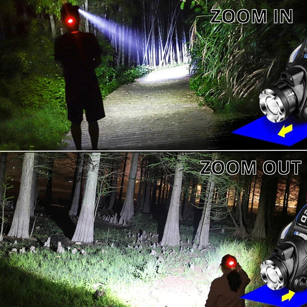 Zoomable LED Headlamp 10W T6 – 3 Modes, Waterproof, Camping