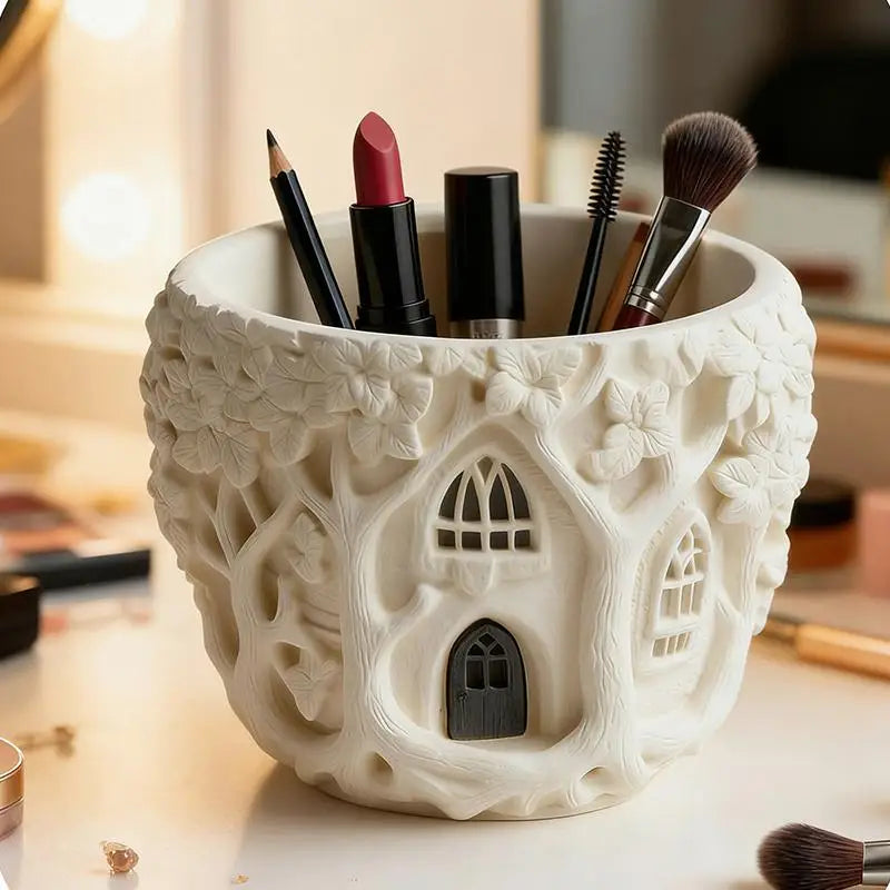 Resin Mold Fairy Tree House Candle Holder Succulent Pot DIY Flower Zpaxo