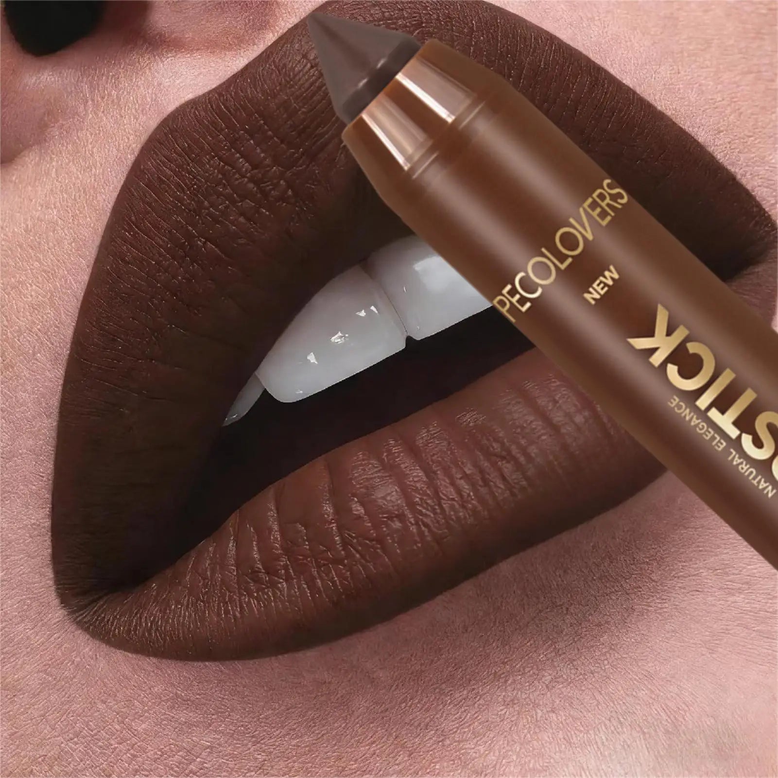 1PC Cocoa Brown Chocolate Color Soft Matte Lipstick，Women Gift Zpaxo