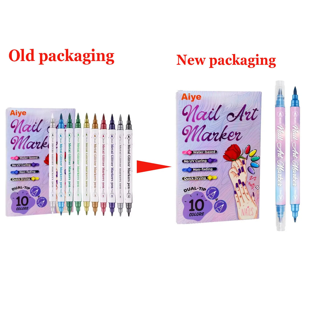10-Piece Nail Art Pen Set – Waterproof Acrylic Liner Pens Nail Art Pen Set Zpaxo