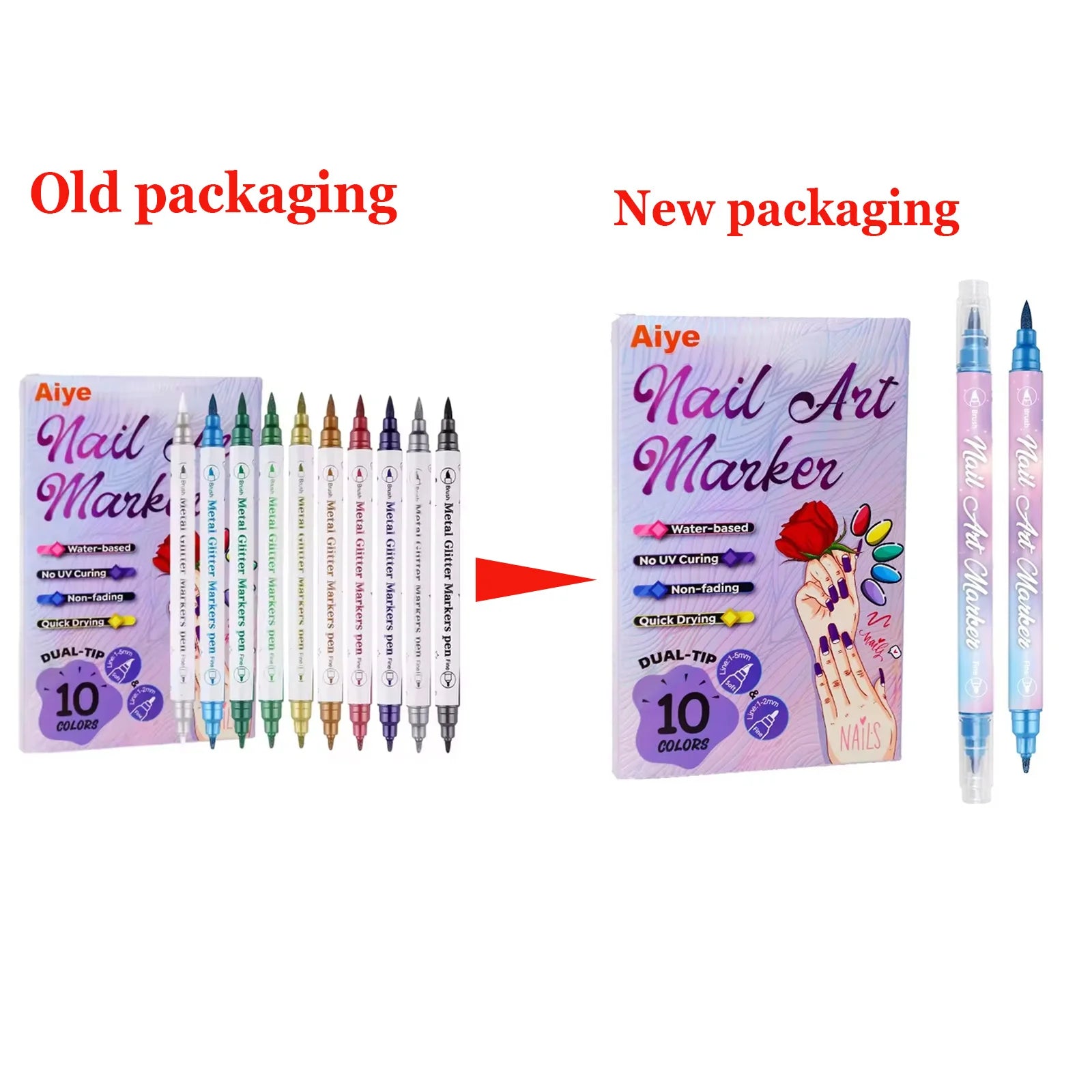 10-Piece Nail Art Pen Set – Waterproof Acrylic Liner Pens Nail Art Pen Set Zpaxo