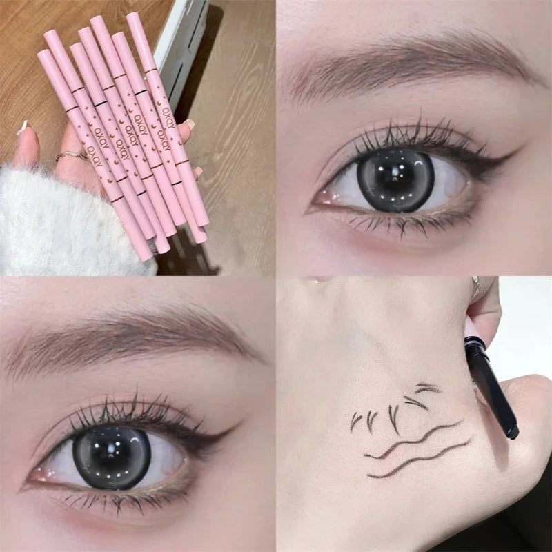 1 Punk Red Eyebrow Eyeliner Gelpencil Angled Brush Smudge-proof Zpaxo Black B