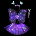 LED Glow Butterfly Wing Luminous Flashing Skirt Lights Princess Dress