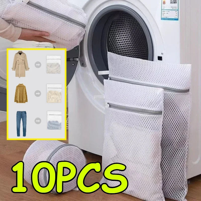 1/2/4/5/10Pcs Mesh Laundry Bags Durable Honeycomb Mesh Laundry Organizer Bags Reusable Washing Machines Bag Zpaxo