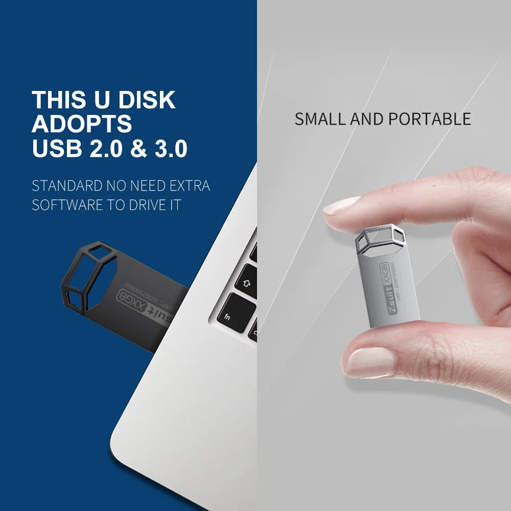 Zsuit 10PCS/LOT Metal 2.0/3.0 USB Flash Drive 32GB 16GB 128GB Pen Drive 64GB Custom Creative Gift Memory Stick 8GB Mini U Disk Zpaxo