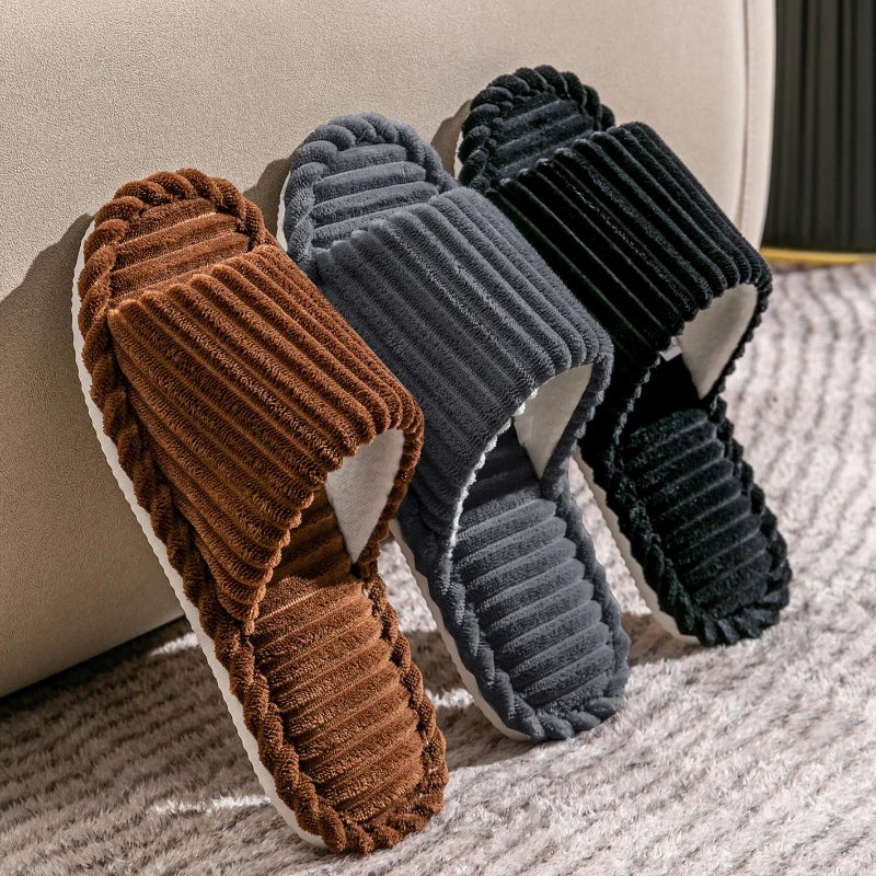 Men's Open-toe Flat Slippers Spring Fall Indoor Bedroom Breathable