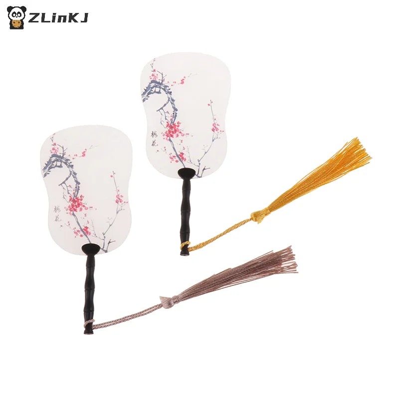 ▶2Pcs 1:12 Dollhouse Miniture Simulation palm-leaf fan Model Toy Home Decoration Accessories Zpaxo