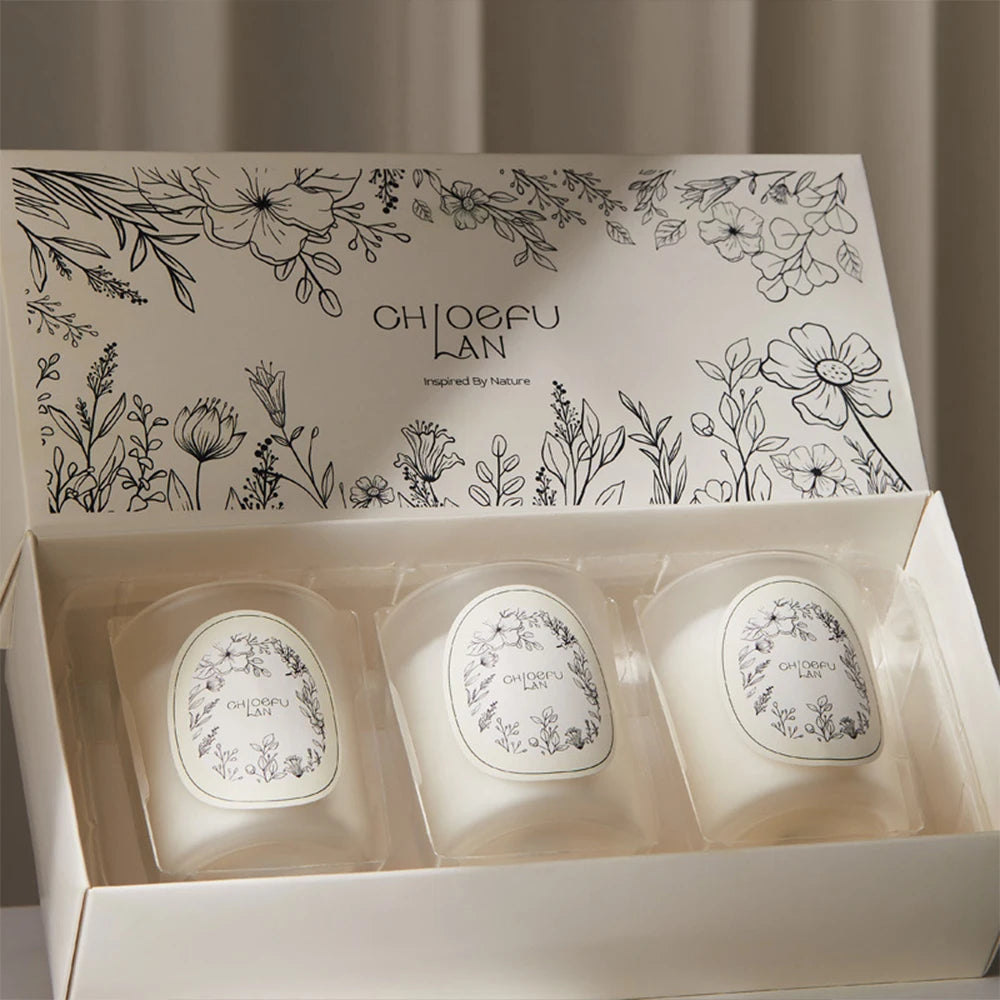3Pcs/Box Scented Candles Set Home Scented Cup Candle Pure Natural Plant Fragrance Gifts for Birthday Women Mother's Day Zpaxo