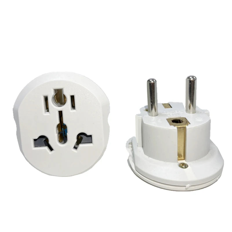 EU Plug Adapter Stable Wall Socket Connection 2 Round Pin Travel Adapter For European Korea Plug Office Electric Socket Supplies Zpaxo