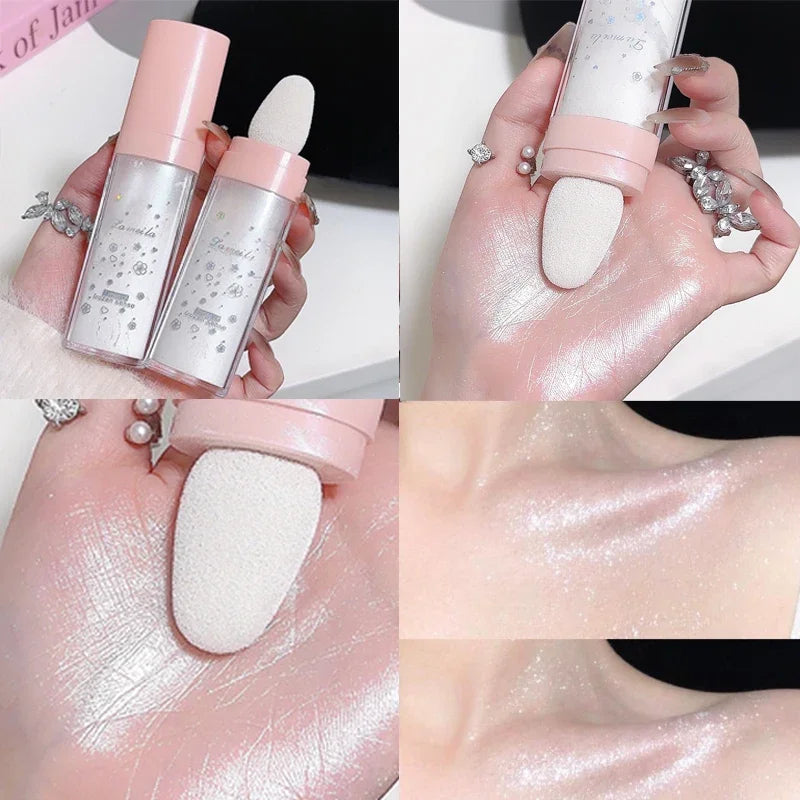 3Colors Glitter Powder Highlighter Makeup Body Brighten Natural Face Zpaxo 1 Pearlescent White