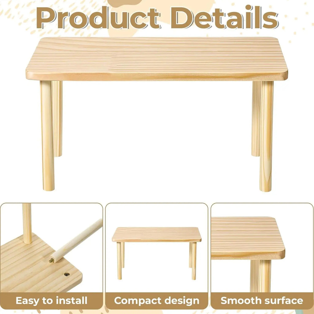 Hamster Table Stand Wooden Climbing Resting Area Habitat Cage