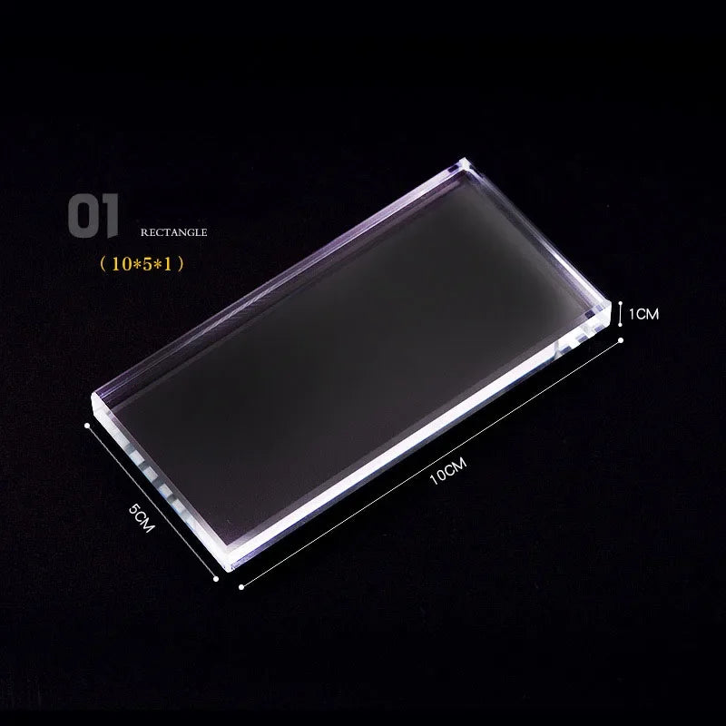 Glass Nail Palette Gel Polish Pallet Mixing Drawing Paint Plate Pad