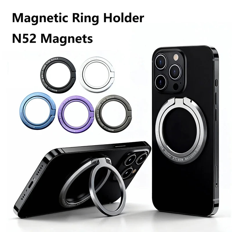 Magnetic Cell Phone Ring Holder Mobile Bracket Removable Grip