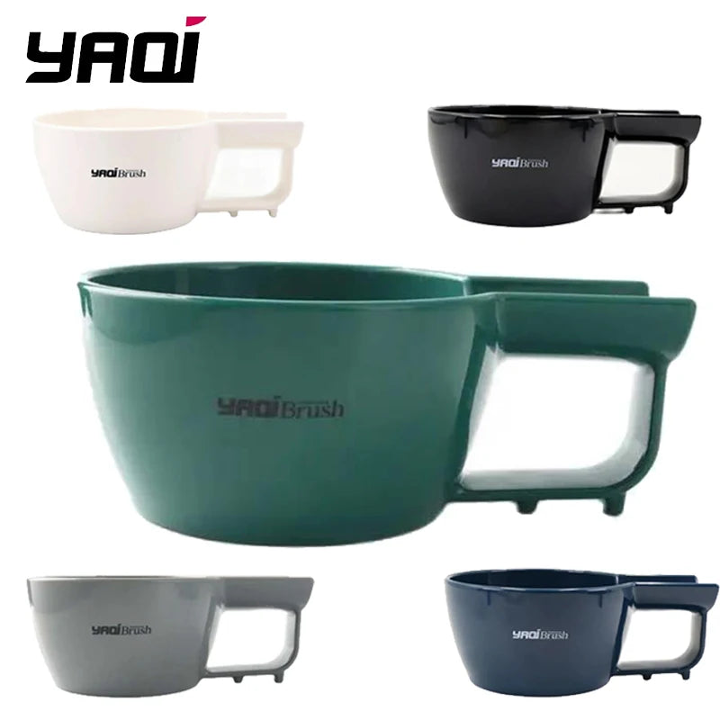 YAQI High Quality 5 Colors Shaving Bowl For Men Shaving Brush Solid Color Simple Fashion Plastic Mens Professional Shaving Bowl Zpaxo