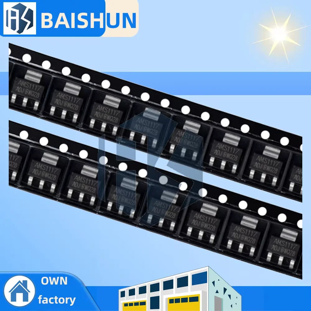 10PCS AMS1117 Voltage Regulator Kit - SOT-89 Package (1.2V/1.5V/1.8V/2.5V/3.3V/5.0V/ADJ Versions) Zpaxo