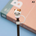 Silicone Sealing Straw Plug Reusable Drinking Dust Cap Cartoon Plugs Zpaxo A3