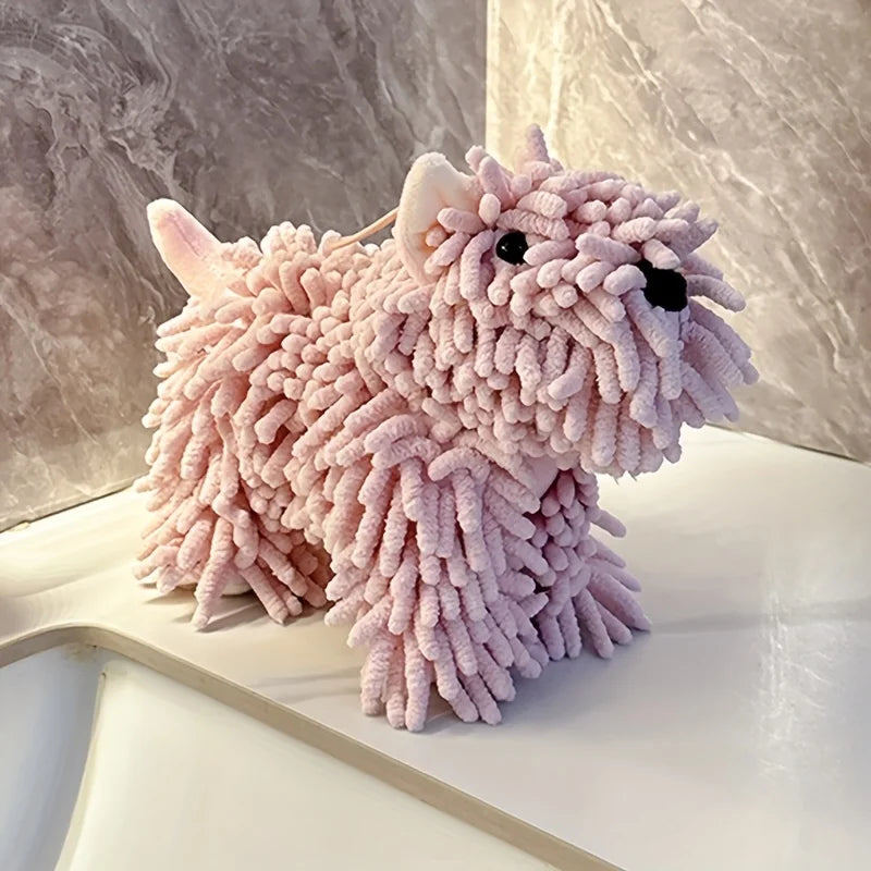 Cute Puppy Shaped Hand Towel Ideal Choice Wall Mounted Kitchen Zpaxo Pink