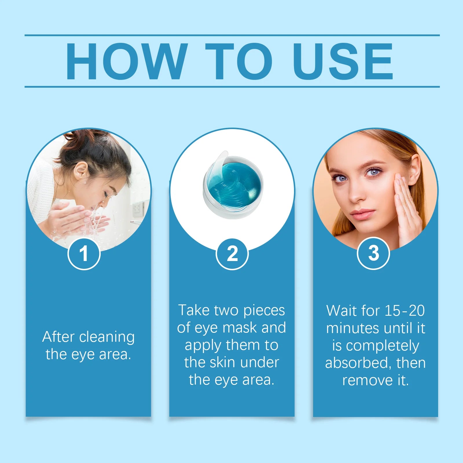 Eye Patches Dark Circles Puffiness with Hydrating Gel Technology Soothing Fine Lines Care for Sensitive Dry Skin Women 60 Pcs Zpaxo