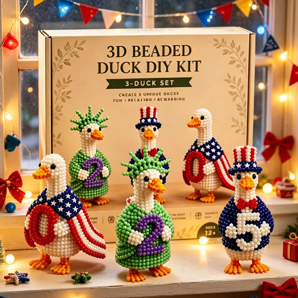 Beaded Animal Craft Patriotic Duck DIY Beading Kits Handmade Adults