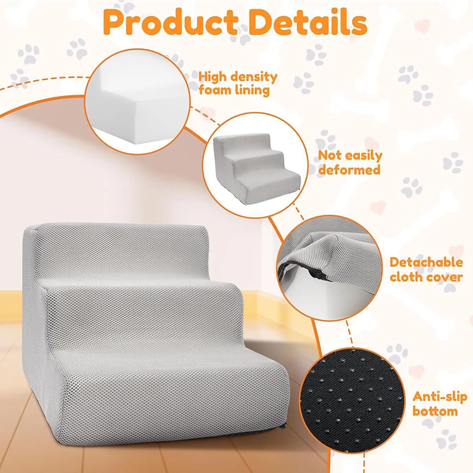 Dog Stairs Washable Puppy Ladder Automotive Cat Steps Pet Parents