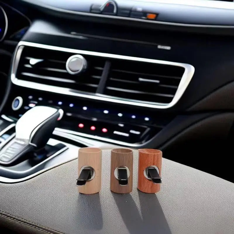 Spherical Wooden Car Essential Oil Diffuser Aromatherapy Clip