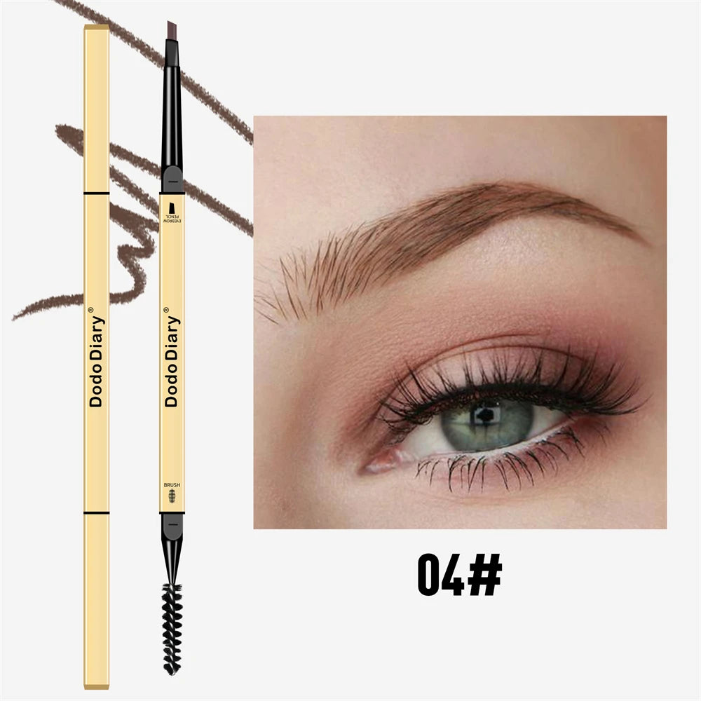 1 Small Gold Bar Double-ended Eyebrow Pencil 3D Shape Long-lasting Zpaxo 04 Grey Brown