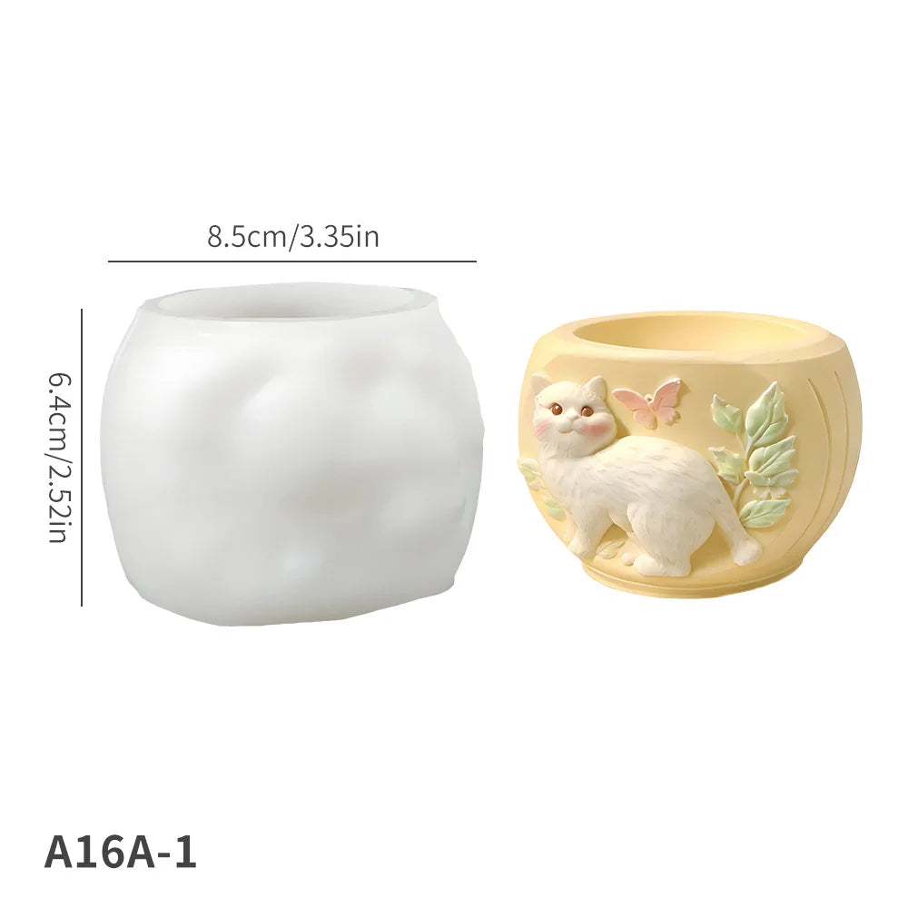 Cat Silicone Mold – DIY Flowerpot, Ornament & Storage Jar