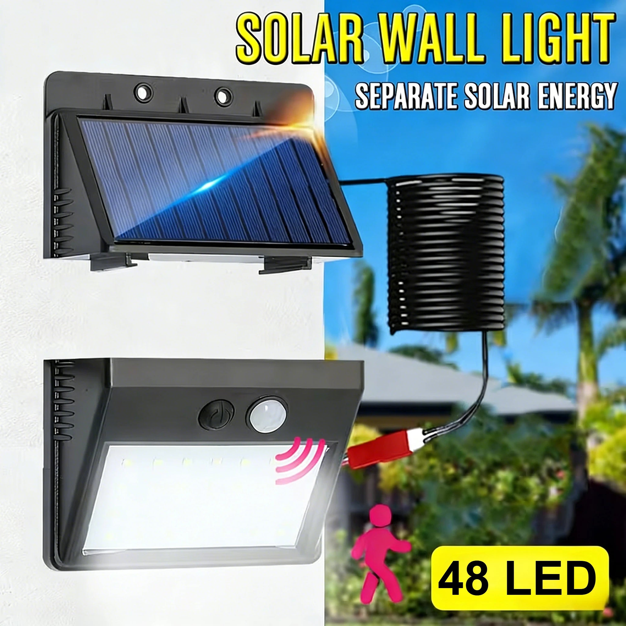 20 30 48LED Solar Lights Outdoor 3 Mode Waterproof Motion Sensor Zpaxo