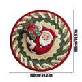 Christmas 3D Rug Round Santa Claus Washable Door Mat Optical Illusion
