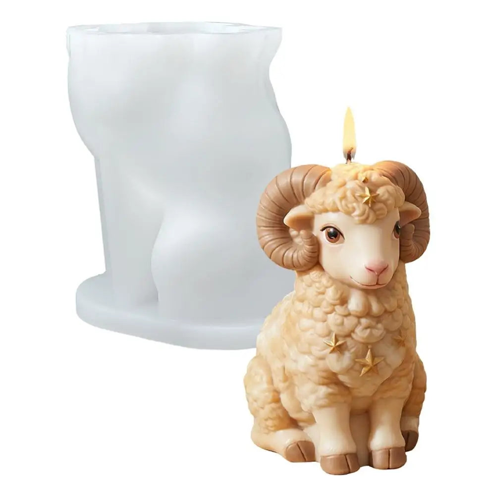 3D Lamb Silicone Mold for Candle, Soap, Resin & DIY Crafts Silicone Craft Mold Zpaxo 1PC