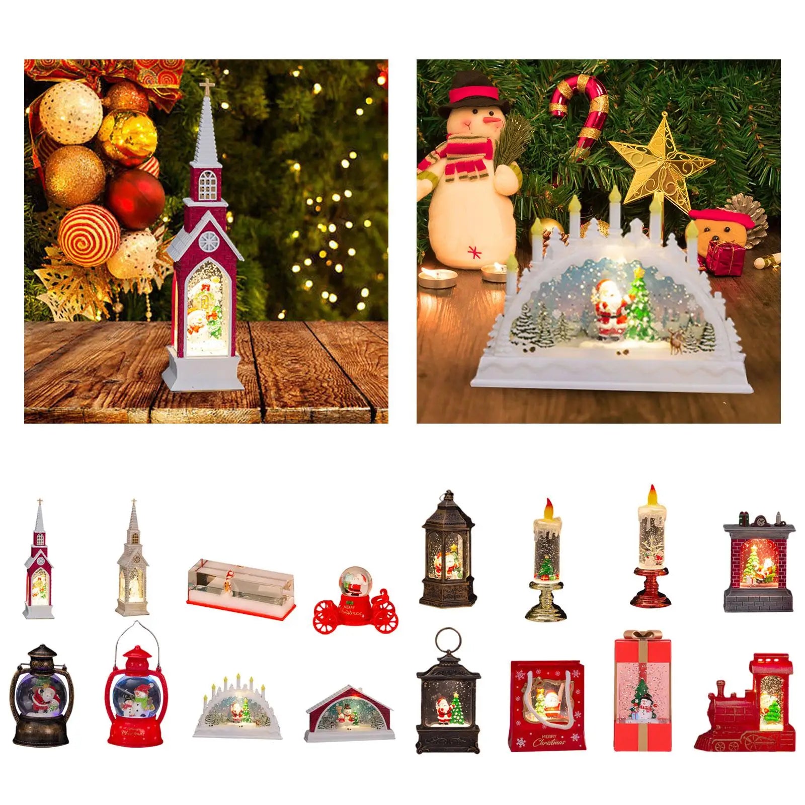 Lighted Christmas Decoration Ornament Miniature Xmas Dining Table Zpaxo