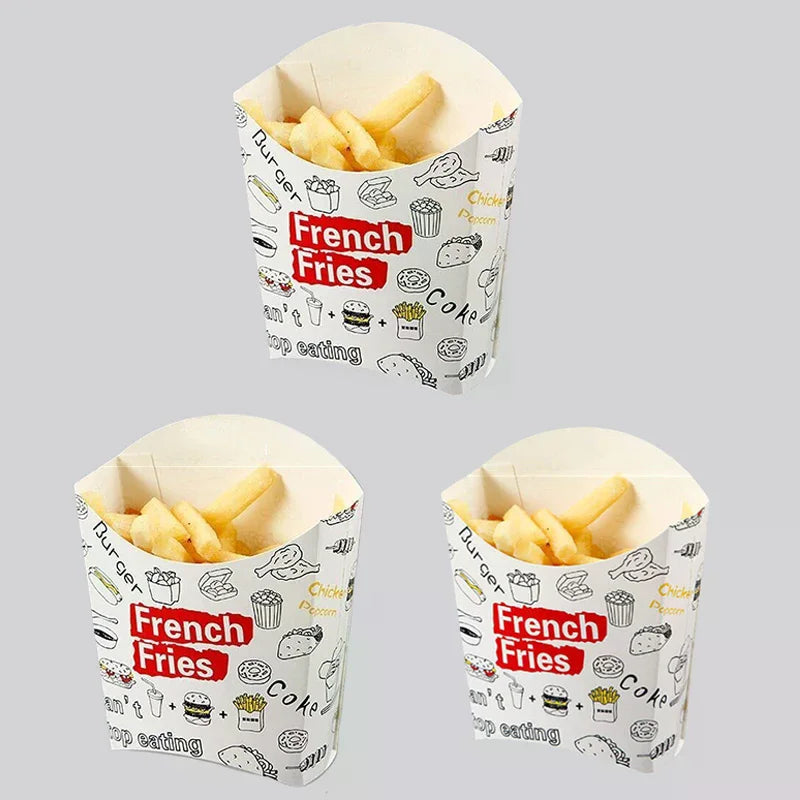 50/100Pcs Disposable French Fries Box Food Fried Chicken Packaging Box Party Supplies Food For Kids Birthday Tray Zpaxo