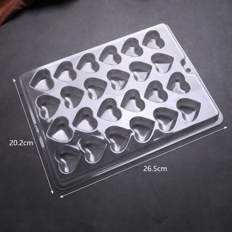 1Pc Transparent PET Chocolate Mold Jelly Candy Love Square Round Flower Creative Kitchen Dessert Pastry DIY Baking Tool Zpaxo Love